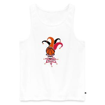 Basketball Ball Joker sport1 - Männer Premium Bio Tank Top - Weiß - Vorne - Michal (187cm)