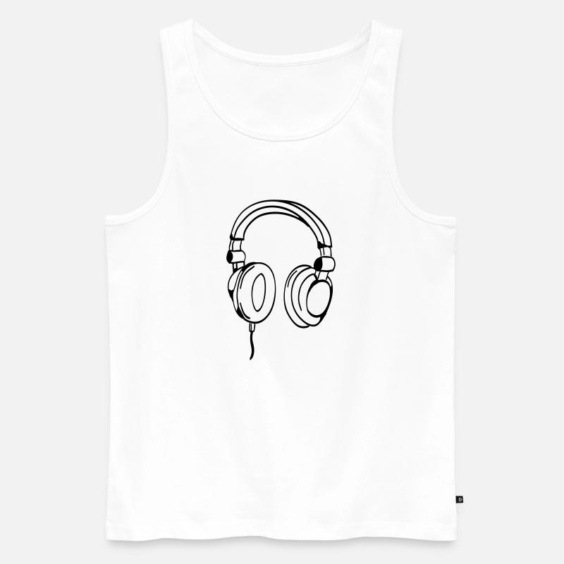 kopfhörer - Männer Premium Bio Tank Top - Weiß