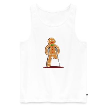 Verletzter Lebkuchenann (rot) - Männer Premium Bio Tank Top - Weiß - Vorne - Michal (187cm)