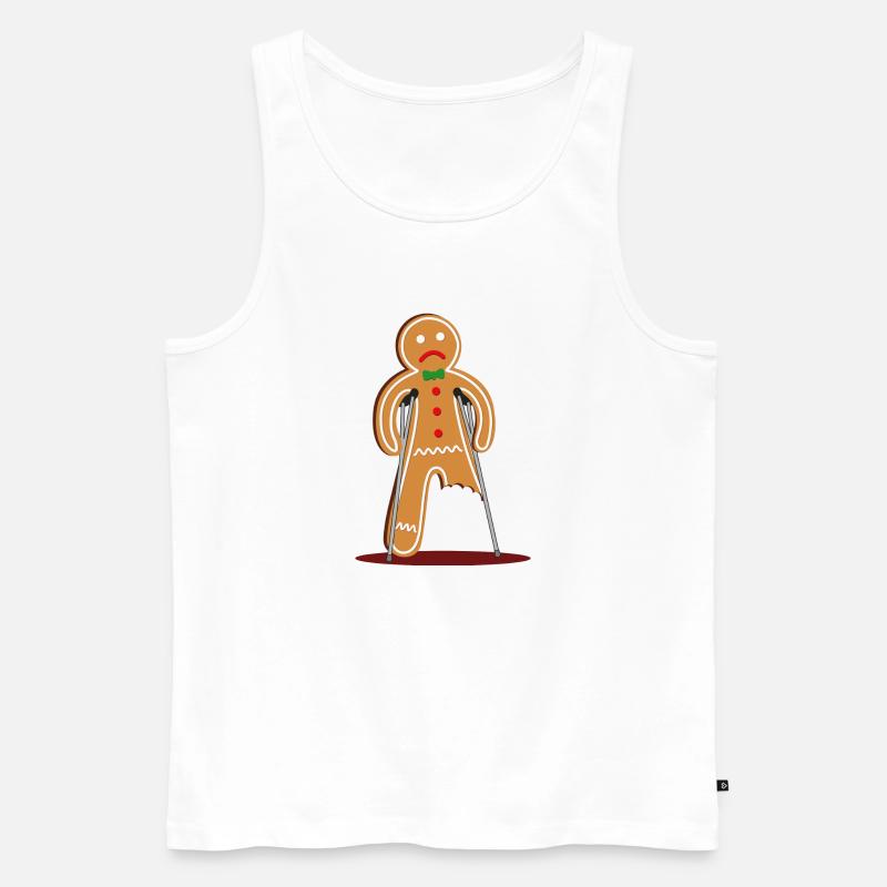 Verletzter Lebkuchenann (rot) - Männer Premium Bio Tank Top - Weiß