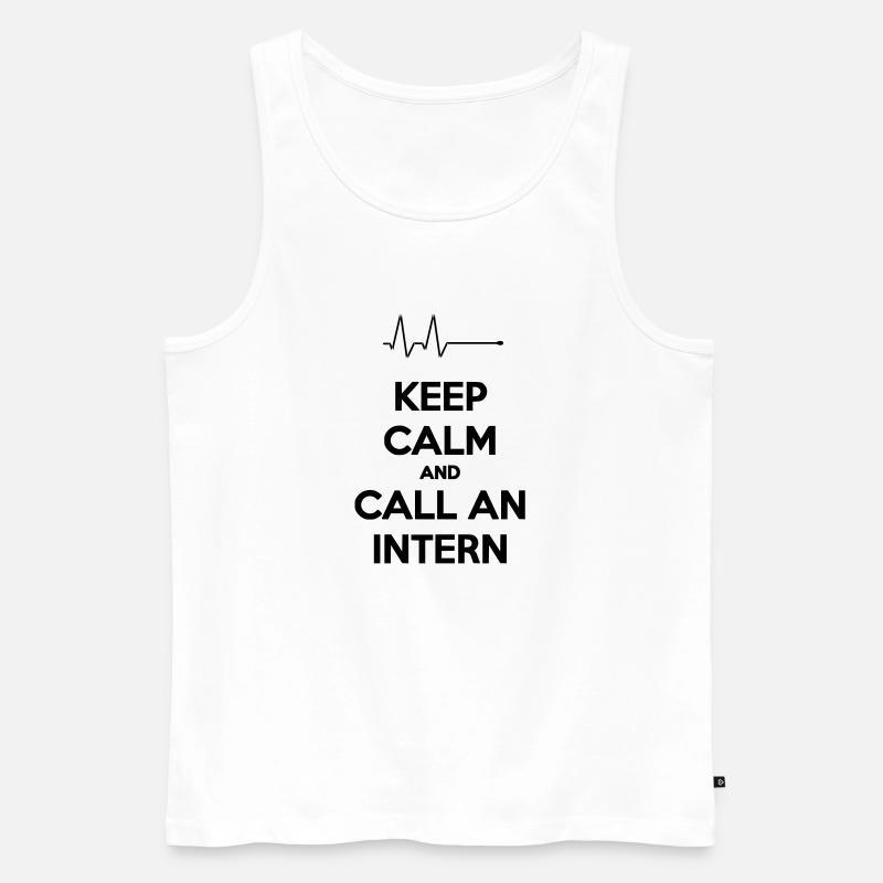Keep Calm And Call An Intern - Débardeur bio Premium Homme - blanc