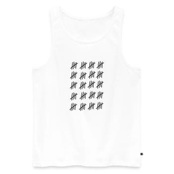 100 Striche // 100 Mal // Geburtstag // Geschenk - Männer Premium Bio Tank Top - Weiß - Vorne - Michal (187cm)