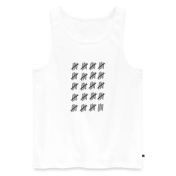 99 coups / / 99 fois / / Anniversaire / / cadeau - Débardeur bio Premium Homme - blanc - Devant - AI Model Male 178 light (178cm)