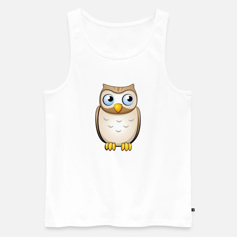 Eule - Männer Premium Bio Tank Top - Weiß