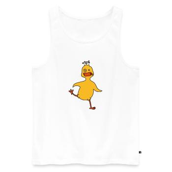 Drunken Duck - Men's Premium Organic Tank Top - white - Front - Michal (187cm)