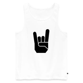 Rock Hand Pommesgabel Devilhand - Männer Premium Bio Tank Top - Weiß - Vorne - AI Model Male 178 light (178cm)