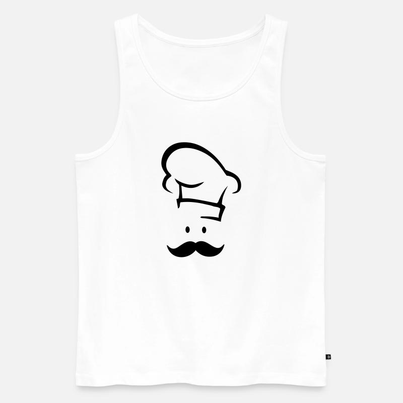 Cook Face - Männer Premium Bio Tank Top - Weiß