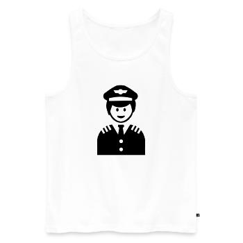 Pilotee - Débardeur bio Premium Homme - blanc - Devant - Michal (187cm)