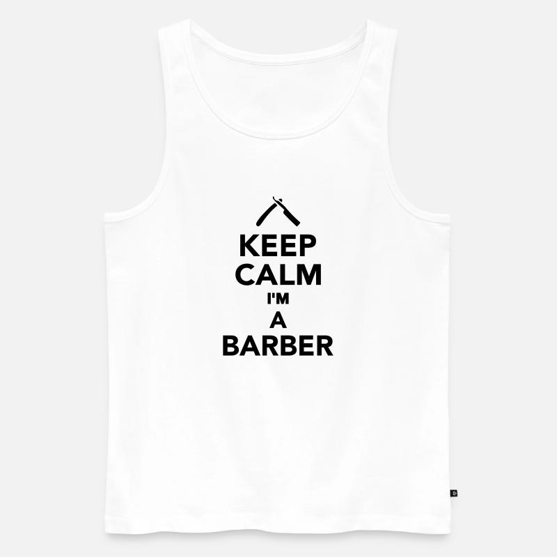 Barbier - Männer Premium Bio Tank Top - Weiß