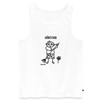 Gärtner - Gartenarbeit - Männer Premium Bio Tank Top - Weiß - Vorne - Michal (187cm)