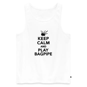 Dudelsack - Männer Premium Bio Tank Top - Weiß - Vorne - Michal (187cm)