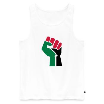dessin palestinen symbole drapeau palestine - Débardeur bio Premium Homme - blanc - Devant - AI Model Male 178 light (178cm)