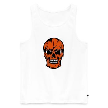 Todeskopf crane halloween - Männer Premium Bio Tank Top - Weiß - Vorne - AI Model Male 178 light (178cm)