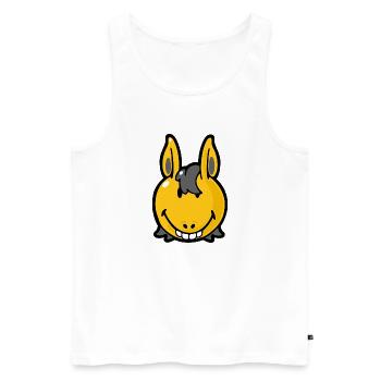 Smiley Donkey - Débardeur bio Premium Homme - blanc - Devant - Michal (187cm)