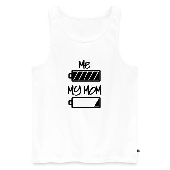 me my mom battery - my mom and I battery - Men's Premium Organic Tank Top - white - Front - AI Model Male 178 light (178cm)