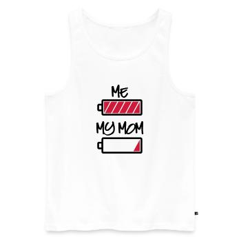 me my mom battery - my mom and I battery - Men's Premium Organic Tank Top - white - Front - AI Model Male 178 light (178cm)