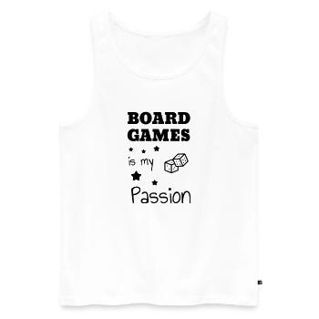 Board Game Brettspiel Jeu de Société Geek - Men's Premium Organic Tank Top - white - Front - AI Model Male 178 light (178cm)