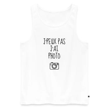 Photographer Photo Fotograf Photographe - Men's Premium Organic Tank Top - white - Front - Michal (187cm)