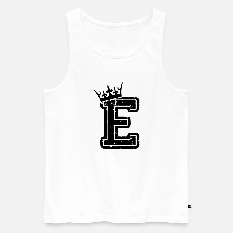 buchstabe_e_king - Männer Premium Bio Tank Top - Weiß