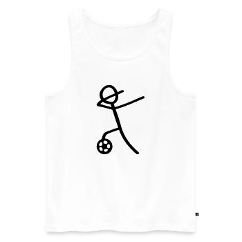 dabbing fussball man - Männer Premium Bio Tank Top - Weiß - Vorne - Michal (187cm)