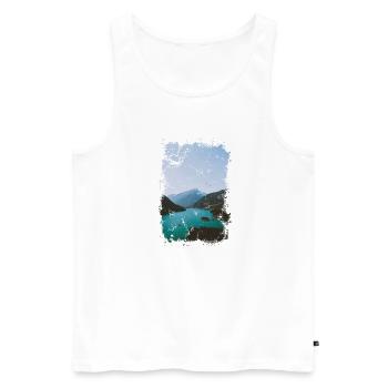 lac alpin - Débardeur bio Premium Homme - blanc - Devant - AI Model Male 178 light (178cm)