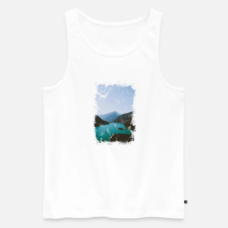 Alpenpanorama - Männer Premium Bio Tank Top - Weiß