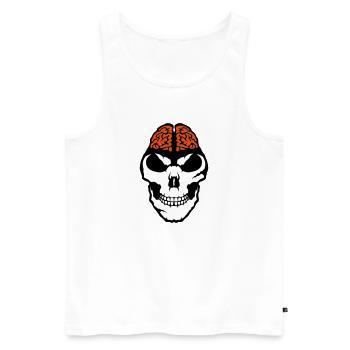 brain brain death brain skull - Men's Premium Organic Tank Top - white - Front - AI Model Male 178 light (178cm)