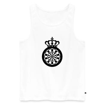 Dart Scheibe Krone - Männer Premium Bio Tank Top - Weiß - Vorne - AI Model Male 178 light (178cm)