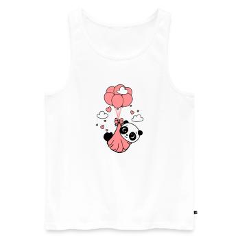 Panda cub in the clouds - Men's Premium Organic Tank Top - white - Front - AI Model Male 178 light (178cm)