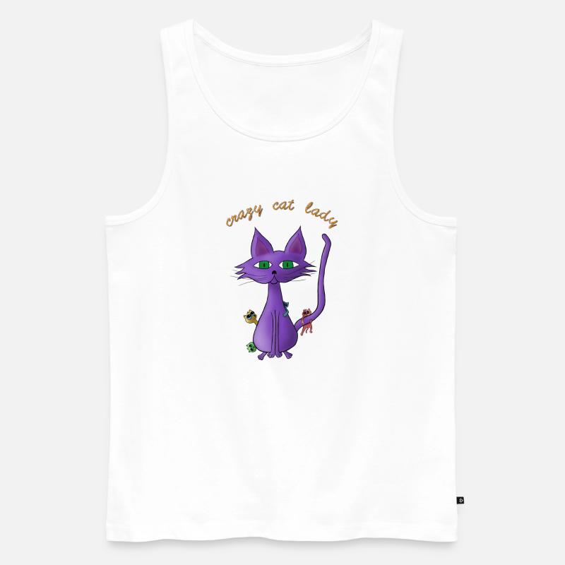 crazy cat lady - Männer Premium Bio Tank Top - Weiß