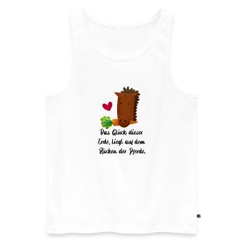 Glück Pferde Herz Spruch Pferd Hobby reiten Idee - Männer Premium Bio Tank Top - Weiß - Vorne - Michal (187cm)