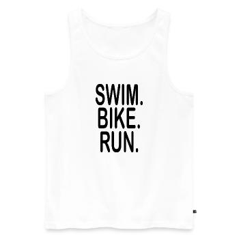 Triathlon Natation Bike Run - Débardeur bio Premium Homme - blanc - Devant - Michal (187cm)