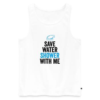 Wasser sparen Dusche mit mir - Männer Premium Bio Tank Top - Weiß - Vorne - AI Model Male 178 light (178cm)