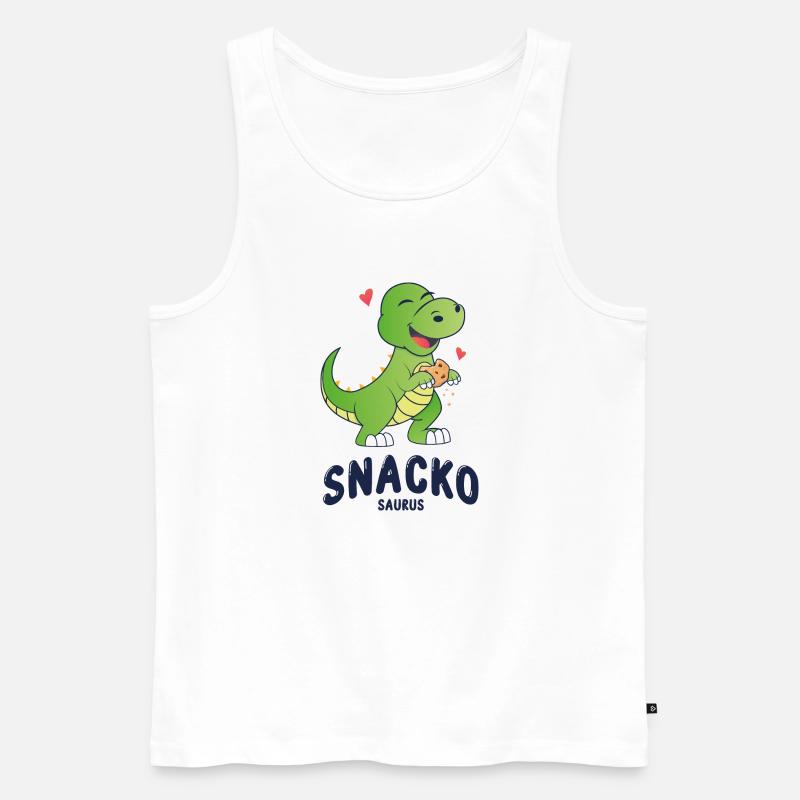 Snackosaurus mit Cookie Geschenkidee - Männer Premium Bio Tank Top - Weiß
