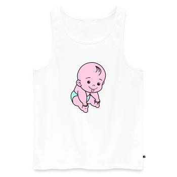 Baby - Men's Premium Organic Tank Top - white - Front - AI Model Male 178 light (178cm)