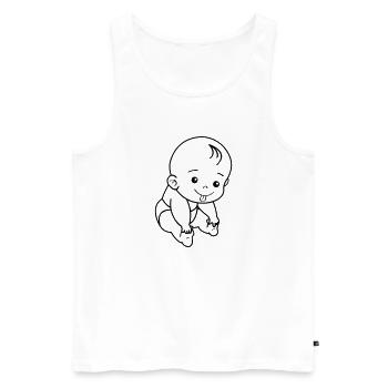 Bébé - Débardeur bio Premium Homme - blanc - Devant - Michal (187cm)