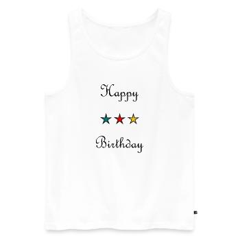 JAHRESTAG. ALLES GUTE ZUM GEBURTSTAG!. ALLES GUTE ZUM GEBURTSTAG!. - Männer Premium Bio Tank Top - Weiß - Vorne - Michal (187cm)