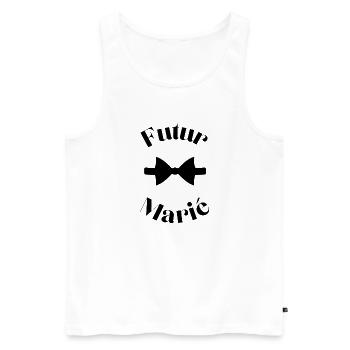 EVG Futur Marié. Enterrement vie célibataire - Débardeur bio Premium Homme - blanc - Devant - Michal (187cm)