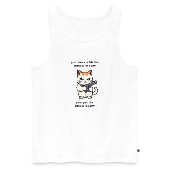 meow meow peow peow - Männer Premium Bio Tank Top - Weiß - Vorne - AI Model Male 178 light (178cm)
