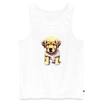 Golden Retriever Dog Owner Dog Puppy - Débardeur bio Premium Homme - blanc - Devant - Michal (187cm)
