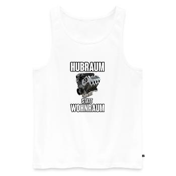 Hubraum statt Wohnraum Motor - Männer Premium Bio Tank Top - Weiß - Vorne - Michal (187cm)