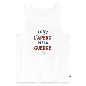 FAITES L'APÉRO PAS LA GUERRE - Débardeur bio Premium Homme - blanc - Devant - Michal (187cm)