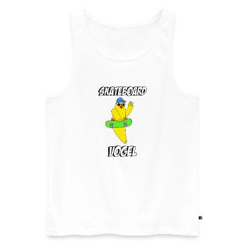 Skateboard Vogel - Männer Premium Bio Tank Top - Weiß - Vorne - Michal (187cm)