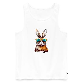 Ilko the rabbit - Men's Premium Organic Tank Top - white - Front - Michal (187cm)