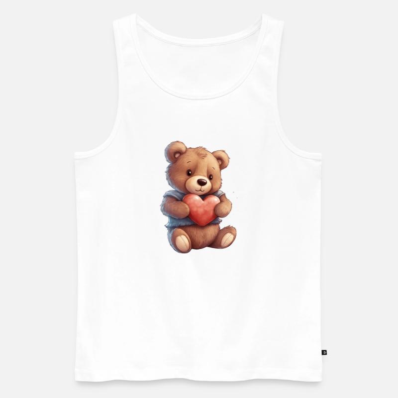 Teddy Bär - Männer Premium Bio Tank Top - Weiß
