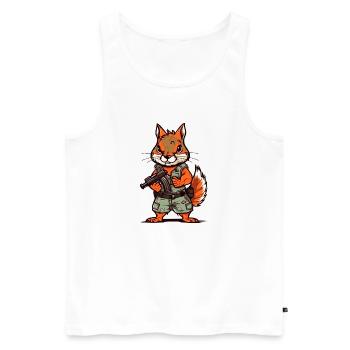 Eichhörnchen bis an die Zähne bewaffnet - Männer Premium Bio Tank Top - Weiß - Vorne - AI Model Male 178 light (178cm)