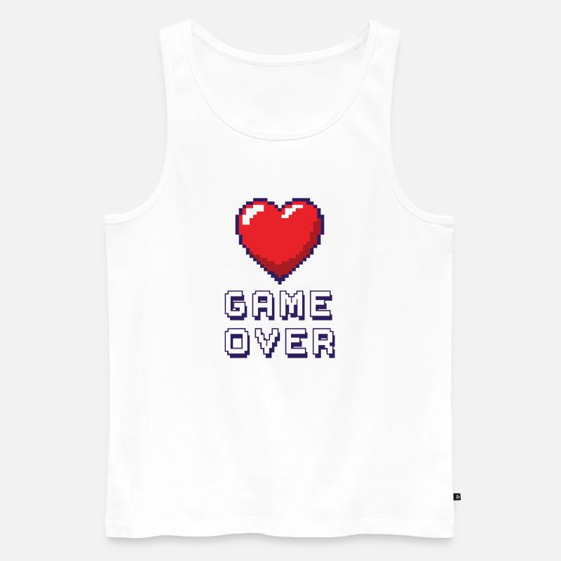 Game Over lila - Männer Premium Bio Tank Top - Weiß