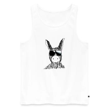 Donkey, Stuffed Animal,Watercolor,Drawing,Sunglasses - Men's Premium Organic Tank Top - white - Front - Michal (187cm)