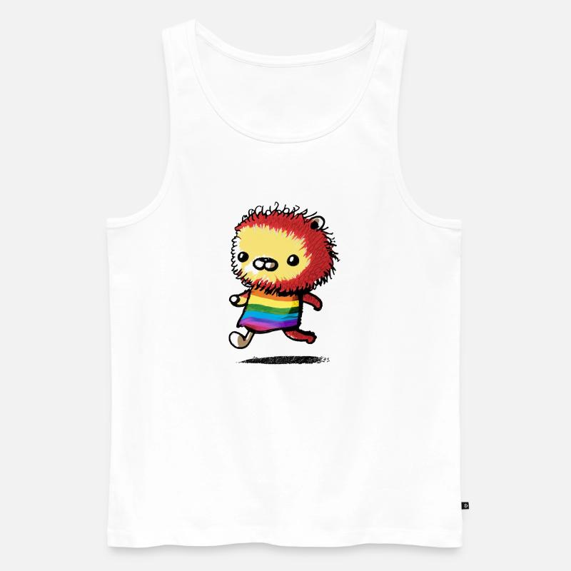 Regenbogen-Tier - Männer Premium Bio Tank Top - Weiß