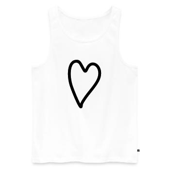 Heart Simple - Men's Premium Organic Tank Top - white - Front - AI Model Male 178 light (178cm)